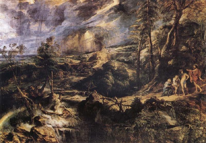 Peter Paul Rubens Stormy Landscape with Philemon und Baucis Spain oil painting art